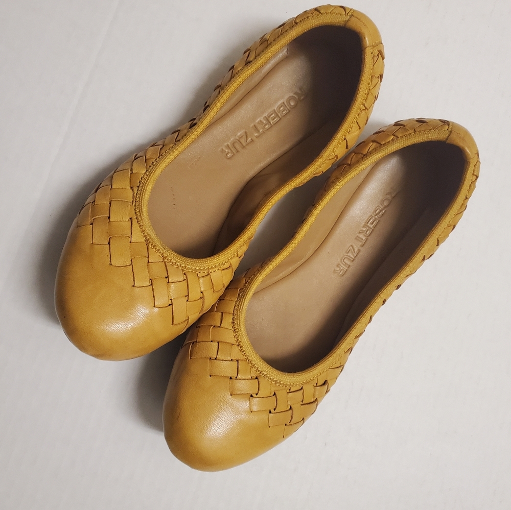 Robert Zur Intrecciato Lether Ballet Flats